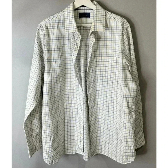 Fairline Regular Mens Large Long Sleeve Button Down Plaid Cotton Shirt - Picture 1 of 8